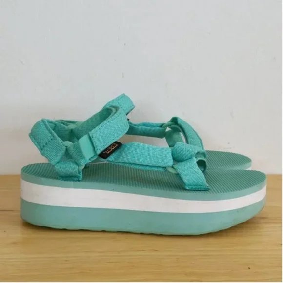 Teva Shoes Teva Flatform Platform Sandals Teal Shoes Poshmark